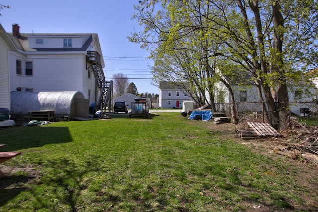 view of yard with fence