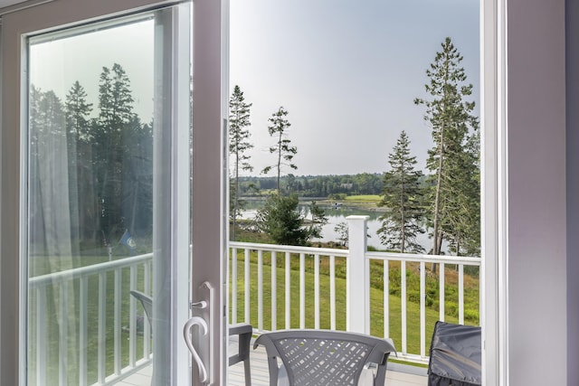 balcony with a water view