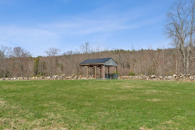 205 Patterson Rd, Limerick, ME 04048 - view of yard featuring a view of trees and a gazebo