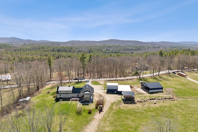 205 Patterson Rd, Limerick, ME 04048 - birds eye view of property featuring a mountain view and a wooded view