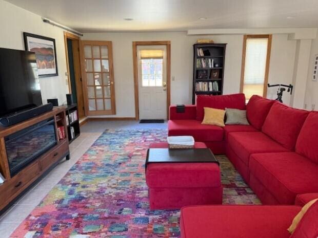 view of tiled living room