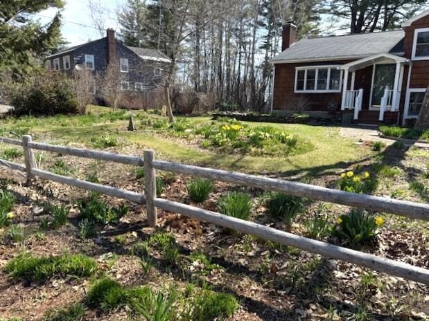 view of yard with fence