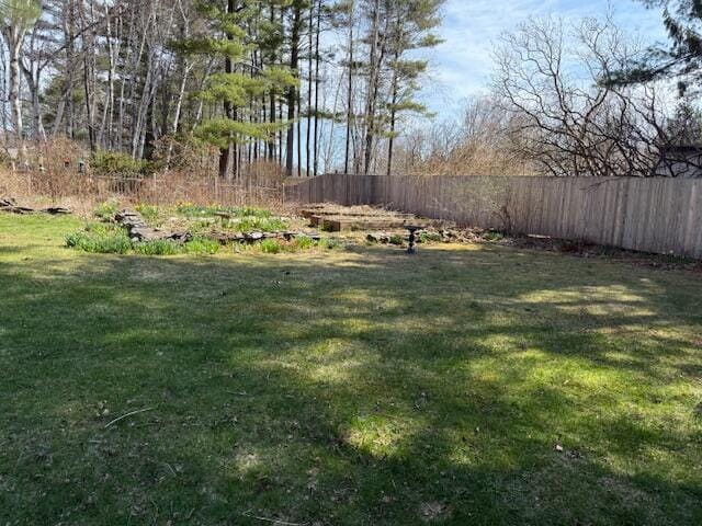 view of yard featuring fence