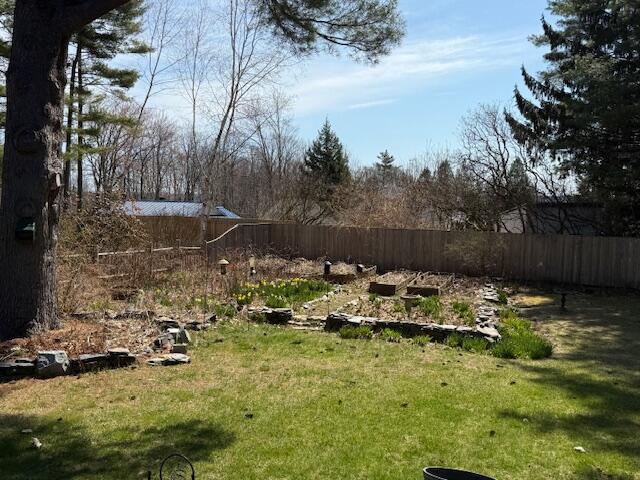 view of yard with fence