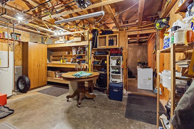 view of unfinished basement