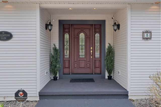 view of exterior entry