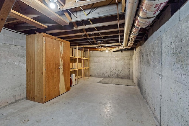 view of unfinished below grade area