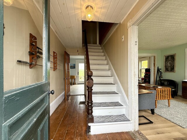 12 Prince Ave, Eastport, ME 04631 - staircase with wood-type flooring and healthy amount of natural light