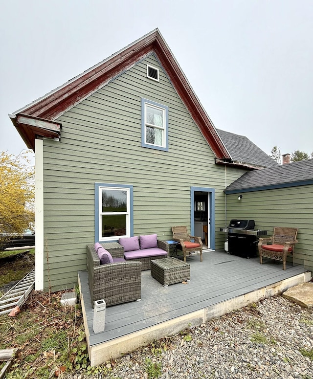 12 Prince Ave, Eastport, ME 04631 - rear view of house featuring an outdoor hangout area and a deck