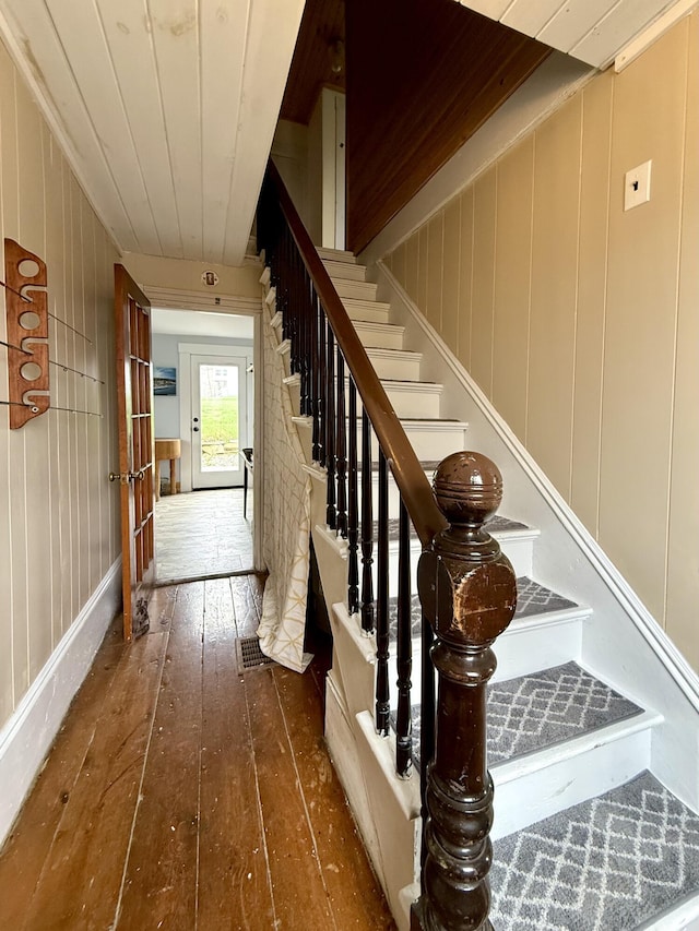 12 Prince Ave, Eastport, ME 04631 - stairway featuring hardwood / wood-style flooring