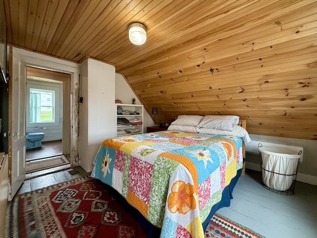 12 Prince Ave, Eastport, ME 04631 - bedroom featuring wooden ceiling, vaulted ceiling, and wood finished floors