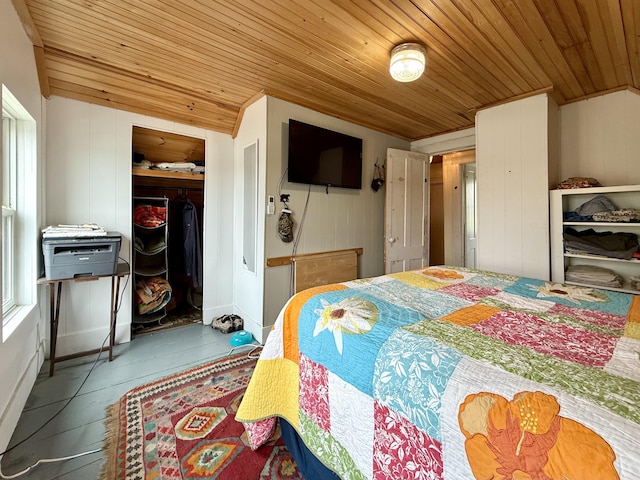 12 Prince Ave, Eastport, ME 04631 - bedroom with wooden ceiling, a closet, and lofted ceiling