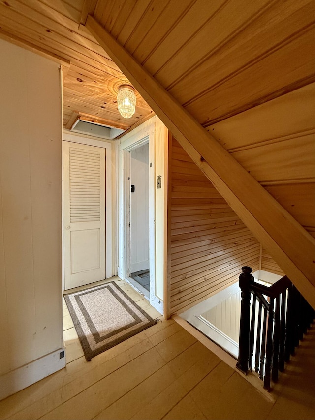 12 Prince Ave, Eastport, ME 04631 - bonus room with wooden ceiling, hardwood / wood-style flooring, and wood walls