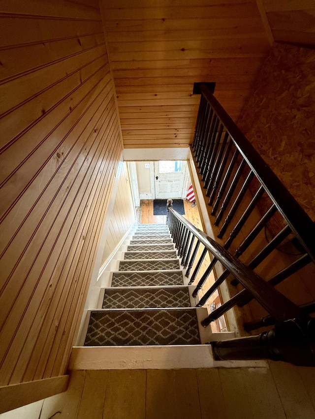12 Prince Ave, Eastport, ME 04631 - stairway featuring wood walls