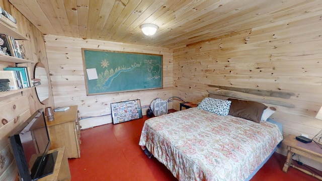 305 Main St N, Searsmont, ME 04973 - bedroom featuring wooden walls and wood ceiling