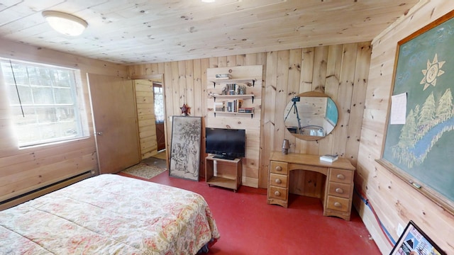 305 Main St N, Searsmont, ME 04973 - bedroom featuring wood ceiling and wooden walls
