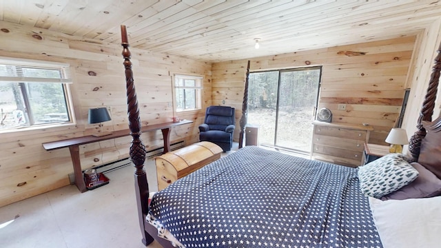 305 Main St N, Searsmont, ME 04973 - bedroom featuring wood ceiling, access to exterior, and multiple windows