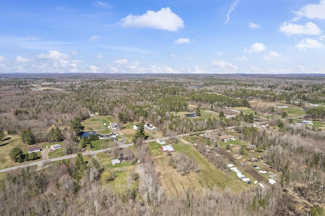 bird's eye view featuring a view of trees