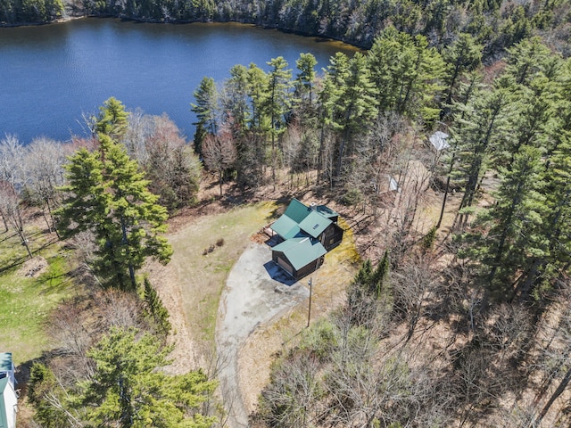 48 Thistle Ln, Sidney, ME 04330 - view of subject property with a nearby body of water and a forest