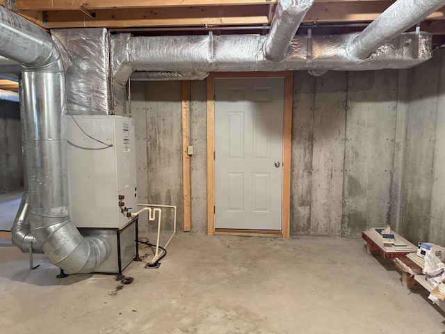 view of unfinished basement