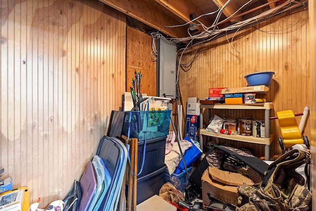 storage room featuring electric panel