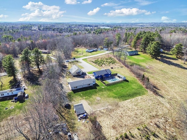 aerial view with a forest view