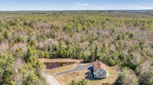 aerial view with a forest view