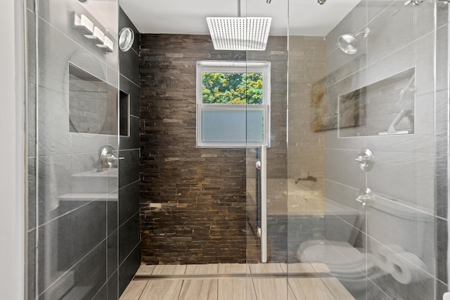 full bathroom with a stall shower
