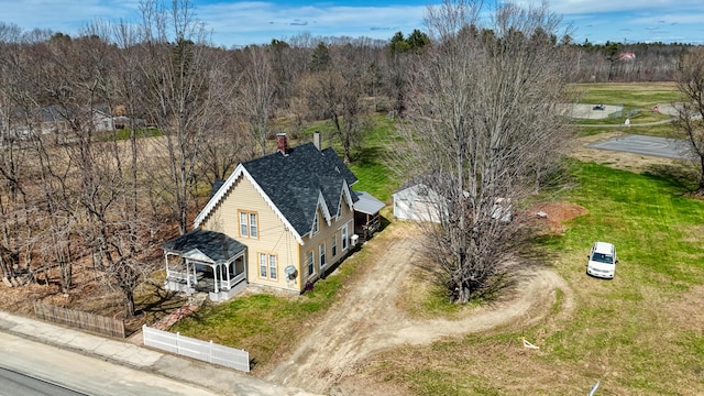 126 Elm St, Newport, ME 04953 - drone / aerial view with a wooded view