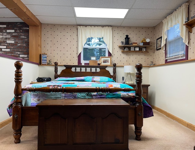 6 Northwood Cir, Hollis, ME 04042 - carpeted bedroom featuring a paneled ceiling and baseboards