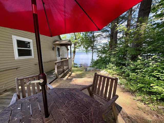 25-26 Mass Ave, Raymond, ME 04071 - wooden terrace with a water view
