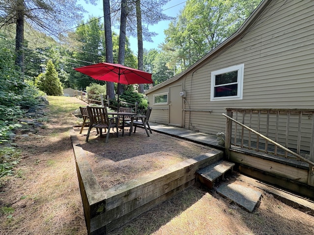 25-26 Mass Ave, Raymond, ME 04071 - view of patio / terrace with a deck and outdoor dining space