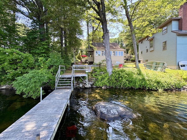 25-26 Mass Ave, Raymond, ME 04071 - dock area featuring a water view and stairs