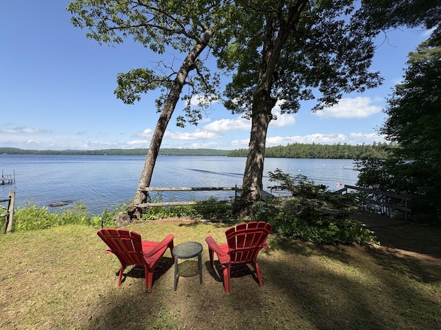 25-26 Mass Ave, Raymond, ME 04071 - view of green lawn with a water view