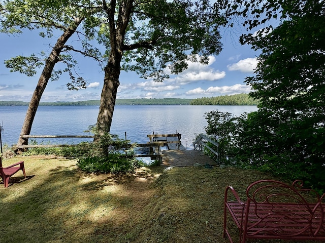 25-26 Mass Ave, Raymond, ME 04071 - view of yard with a water view and a dock