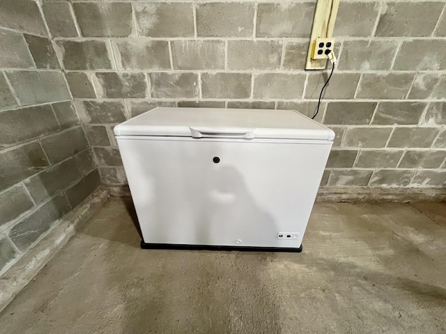 6 Lyons St, Machias, ME 04654 - interior details with concrete floors and concrete block wall