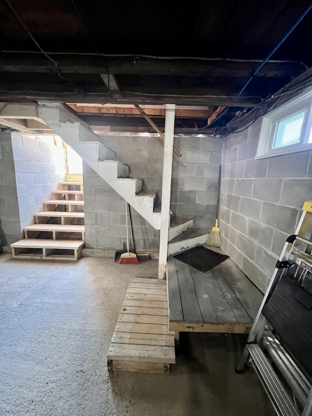 6 Lyons St, Machias, ME 04654 - basement featuring stairway