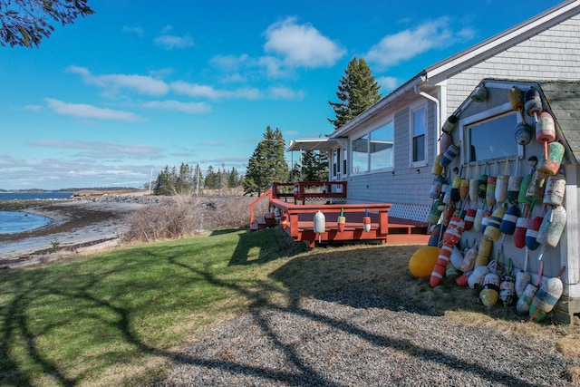 view of yard featuring a deck