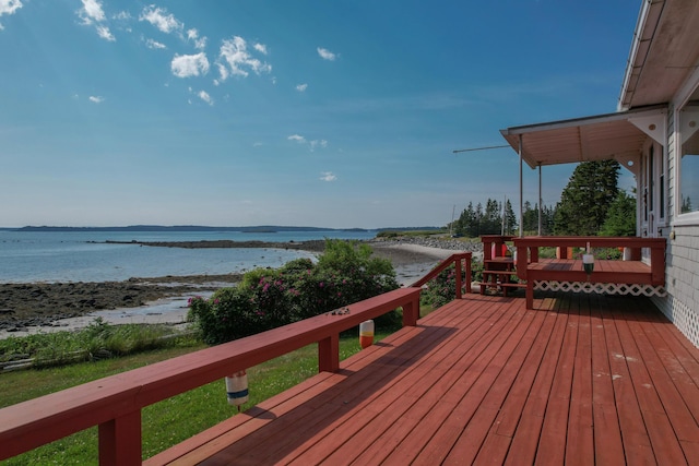 397 Cape Split Rd, Addison, ME 04606 - deck featuring view of water and beach