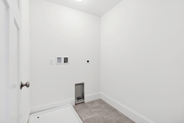 washroom with baseboards, hookup for a washing machine, laundry area, and hookup for an electric dryer