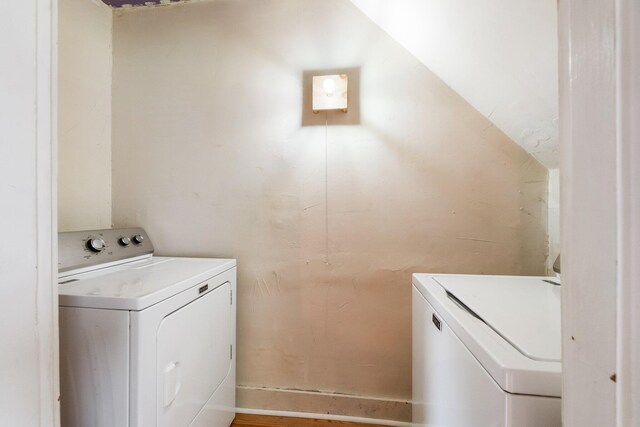 32 Webster Ave, Bangor, ME 04401 - washroom featuring washing machine and dryer and laundry area