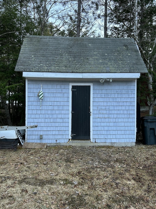 view of shed