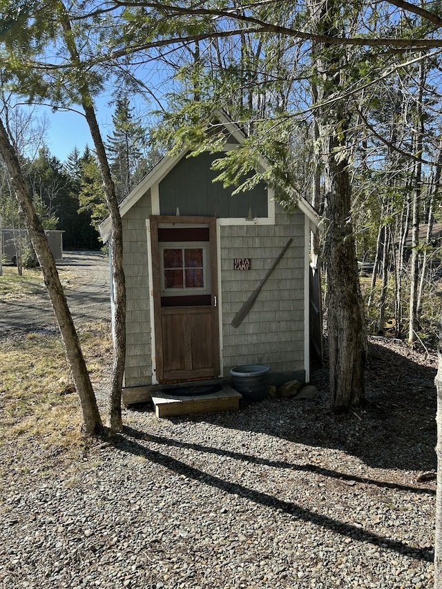 view of shed