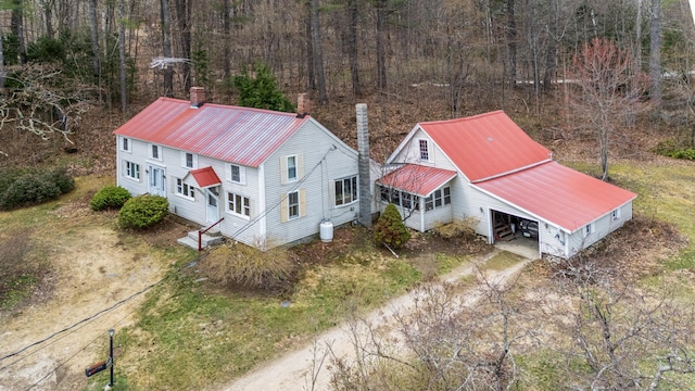 drone / aerial view with a forest view