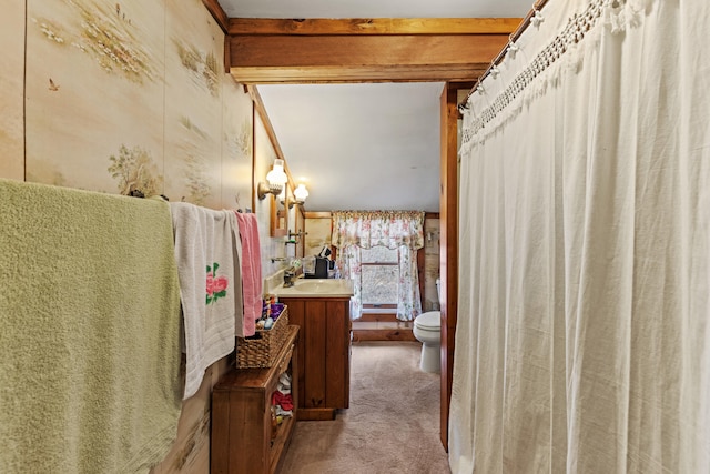 bathroom featuring toilet and vanity