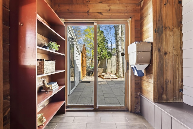 17 US Route 1, Falmouth, ME 04105 - doorway featuring wood walls and tile patterned flooring