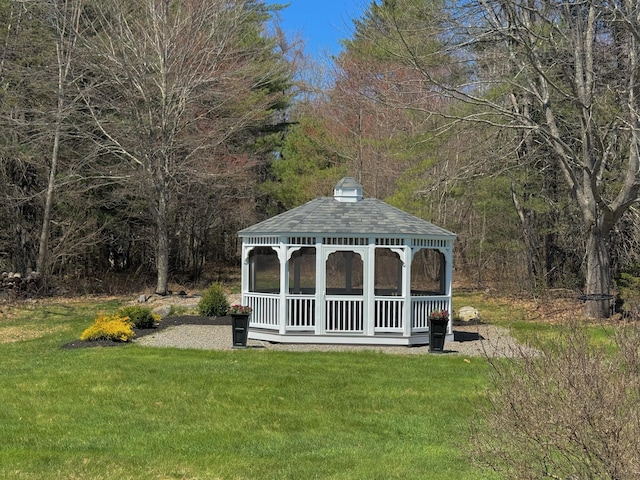 view of outbuilding featuring a gazebo