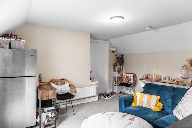 interior space with vaulted ceiling