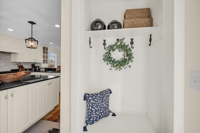 mudroom with recessed lighting