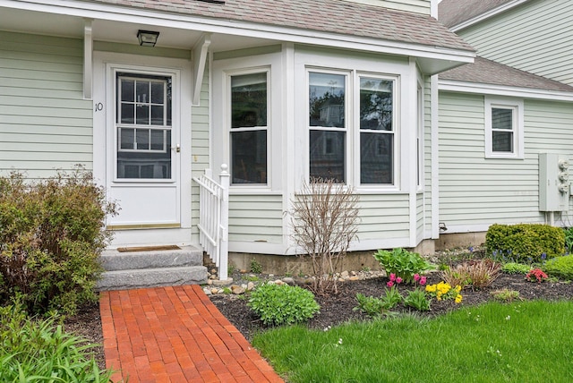 10 Ephraim Tyler Way Unit 10, Kennebunk, ME 04043 - doorway to property with a shingled roof